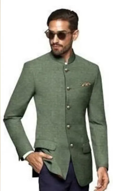 Green bandhgala jacket
